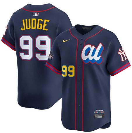Men 2025 New York Yankees #99 Judge Blue All star Blank Blue Nike MLB Jersey style 1->new york yankees->MLB Jersey